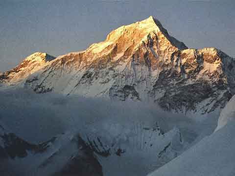
Makalu Sunset From South, Kangchungtse (Makalu II) on left - All Fourteen 8000ers (Reinhold Messner) book
